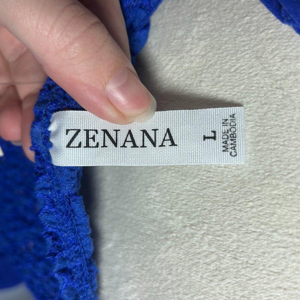 Zenana Blue Lacy Top - Picture 4 of 4